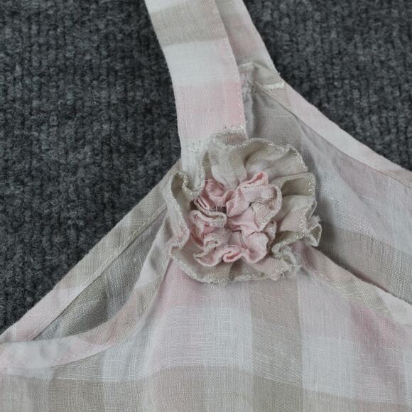 CP Shades Dress Small Hazel Linen Plaid Gingham Midi Casual Romantic Feminine - Picture 5 of 8